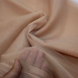 پارچه تور فرانسوی ( سانول ) عرض ۳ متر رنگ کرم نسکافه‌ای