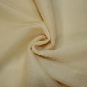 پارچه تور فرانسوی ( سانول ) عرض ۳ متر رنگ کرم طلایی روشن