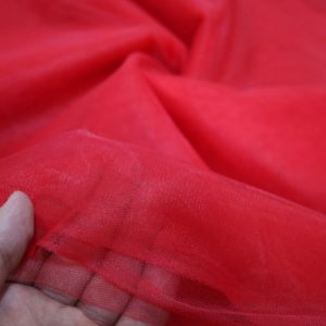 پارچه تور فرانسوی ( سانول ) عرض ۳ متر رنگ قرمز