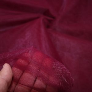 پارچه تور فرانسوی ( سانول ) عرض ۳ متر رنگ زرشکی سیر