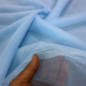 پارچه تور فرانسوی ( سانول ) عرض ۳ متر رنگ آبی آسمانی