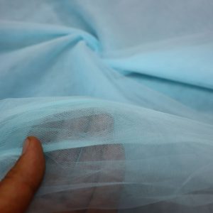 پارچه تور فرانسوی ( سانول ) عرض ۳ متر رنگ سبز آبی روشن