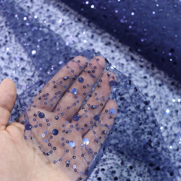 پارچه تور مجلسی جسمیکو رنگ سرمه‌ای