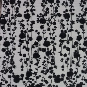 پارچه گیپور مجلسی گل برجسته مشکی طرح دو