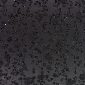 پارچه گیپور مجلسی گل برجسته مشکی طرح دو