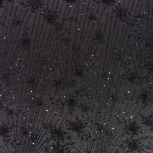 پارچه گیپور مجلسی گل برجسته مشکی طرح چهار