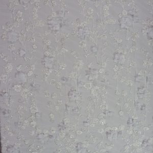 پارچه گیپور مجلسی گل برجسته سفید طرح دو