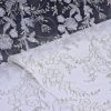 پارچه مجلسی گل حریر برجسته رنگ سفید طرح سه