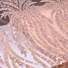پارچه تور کار شده طرح الیزابت رنگ گلبهی
