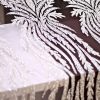 پارچه تور کار شده طرح الیزابت رنگ قهوه ای
