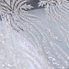 پارچه تور کار شده طرح الیزابت رنگ آبی آسمانی کم رنگ