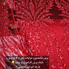 پارچه تور کار شده طرح الیزابت رنگ قرمز