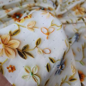پارچه نخی نگین‌دار طرح پنج رنگ یک