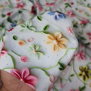 پارچه نخی نگین‌دار طرح پنج رنگ سه