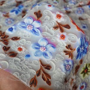 پارچه نخی نگین‌دار طرح شش رنگ سه
